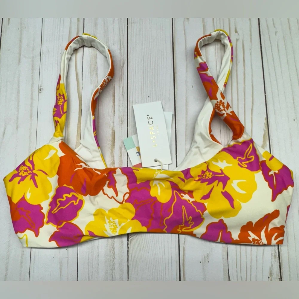 L*Space Prince Bikini Top & Rocky Bottom Classic Tropical Swimwear Set Medium